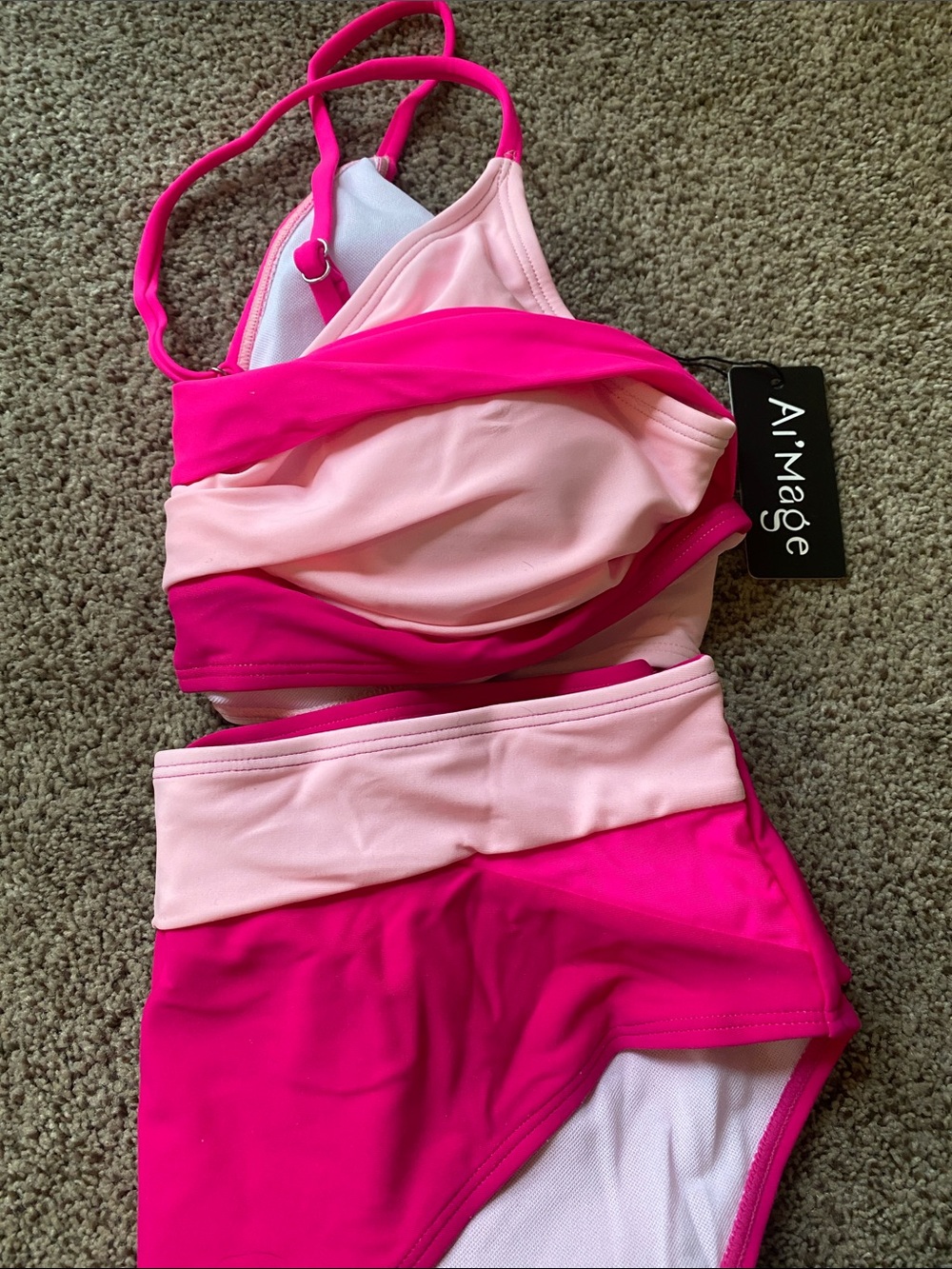Pink Colorblock Bikini Set - Picture 4 of 4